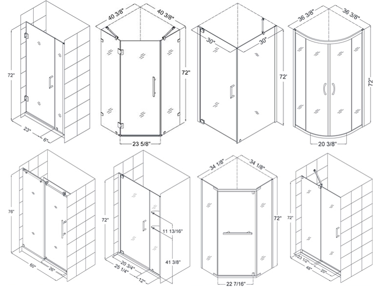 10mm clear tempered shower glass