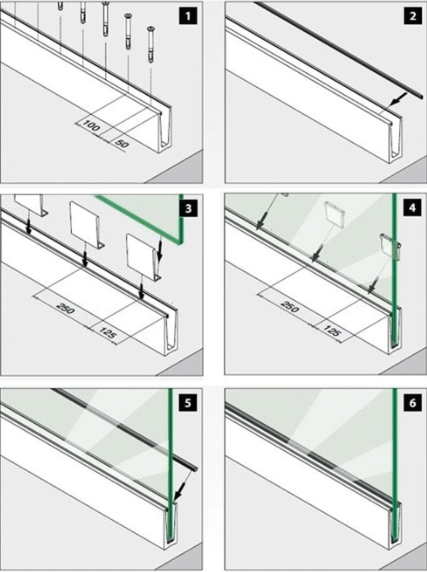 10mm transparent tempered balustrade glass