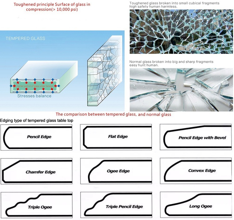 BTG 10mm tempered table top glass