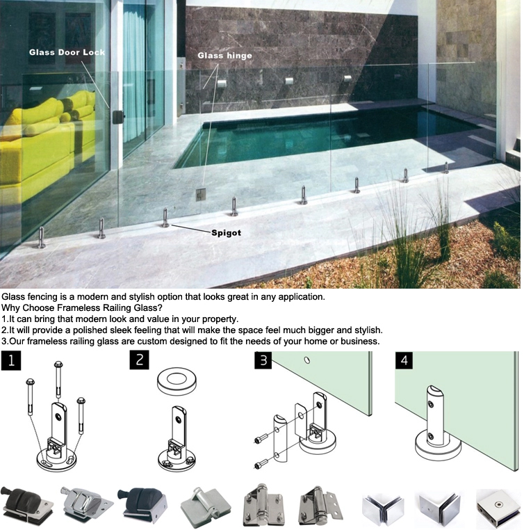 Top sales 12mm toughened tempered swimming pool fence glass china manufactures