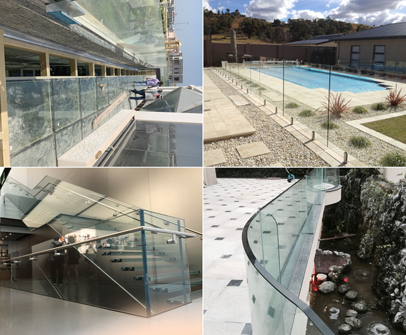 10mm clear toughened balustrade glass