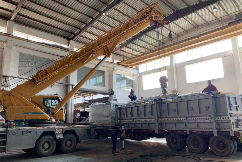 new small radius curved tempering furnace is being installed