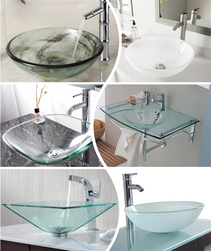 BTG 15mm glass bathroom vessel sink