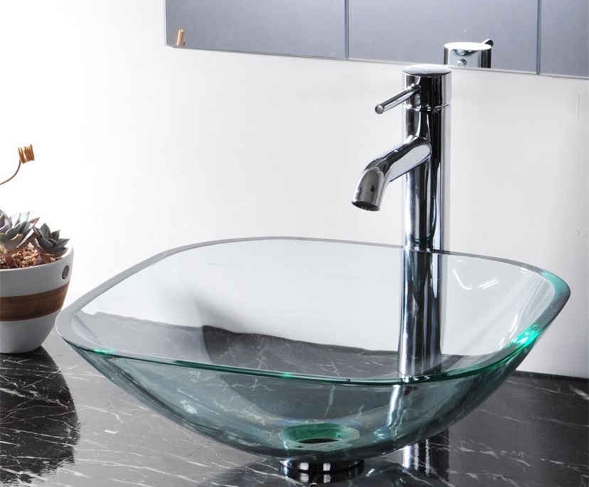 BTG 15mm glass bathroom vessel sink