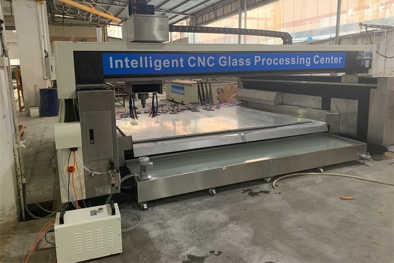 A new CNC glass processing equipment arrive BTG glass factory