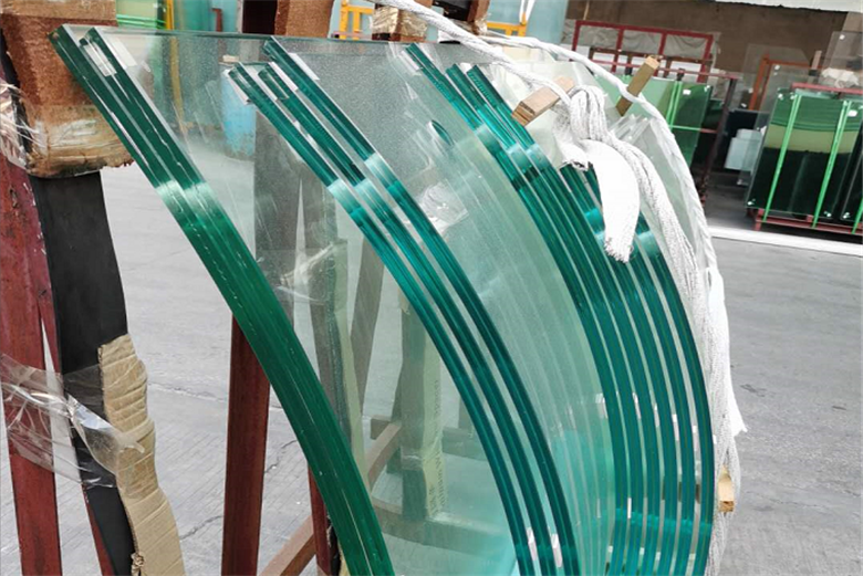 8mm 1.52pvb 8mm clear curved tempered laminated glass