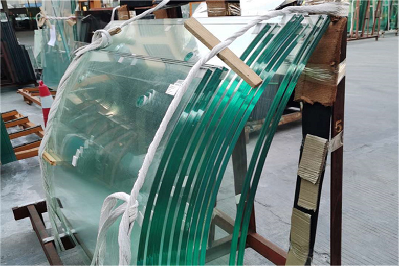 8mm 1.52pvb 8mm clear curved tempered laminated glass