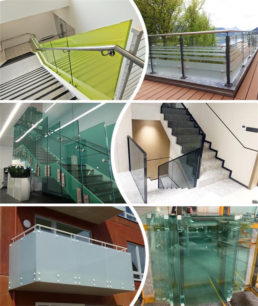 Irregular shape glass for railing