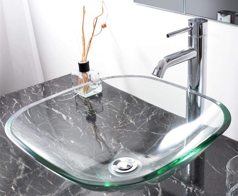 BTG 15mm glass bathroom vessel sink