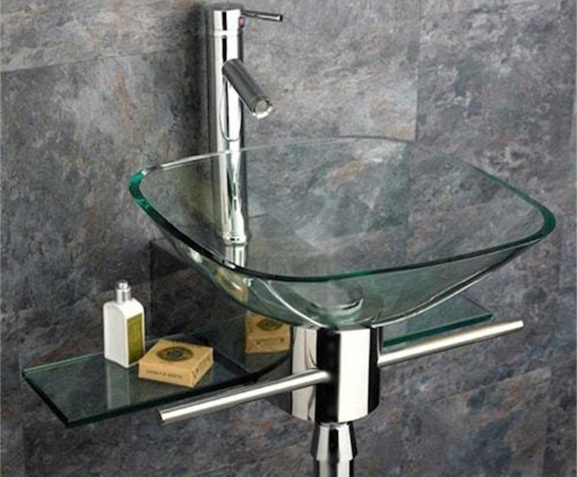 BTG 15mm glass bathroom vessel sink