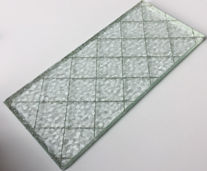BTG factory 6.8mm clear and patterned wired glass
