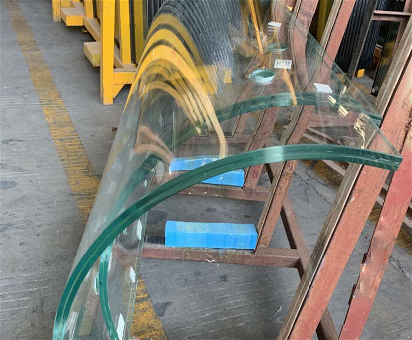10+10 mm 12+12mm clear curved tempered laminated glass partition walls