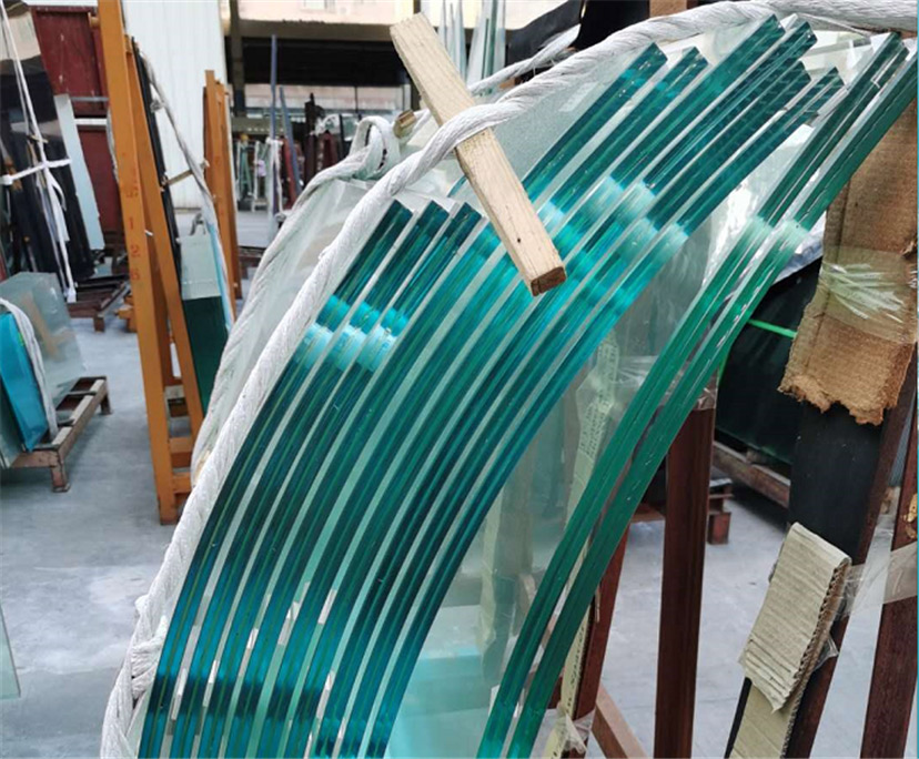 10+10 mm 12+12mm clear curved tempered laminated glass partition walls